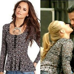 Free People Floral Lace Peplum Top ASO Juliette Barnes in Nashville